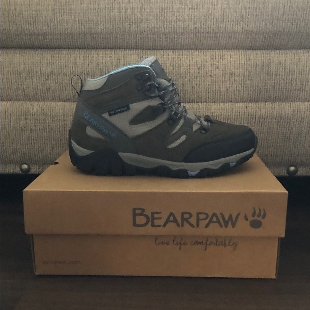 BearPaw Gray and Light Blue Waterproof Hiking Boots - Picture 4 of 5